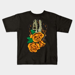 retro skull rose Kids T-Shirt